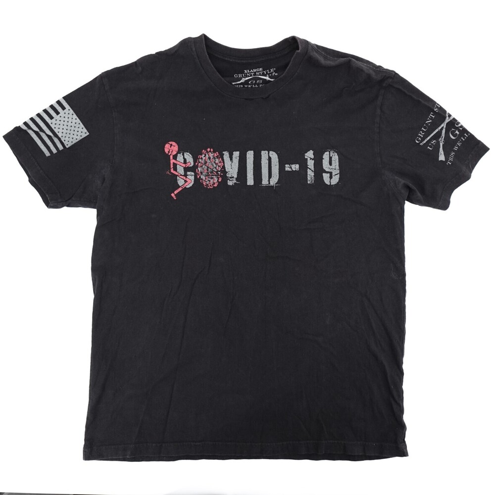 Grunt Style Shirt Mens Extra Large Black Covid-19 Tactical USA Flag